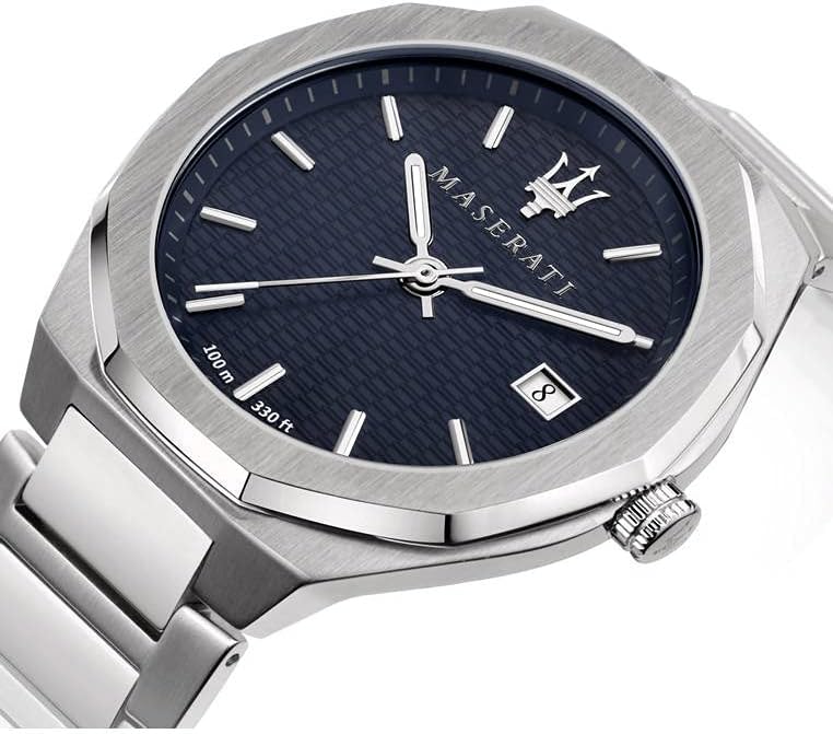 مازيراتي ساعة انالوج بعقارب ومينا ازرق للرجال من ستايل، موديل R8853142006