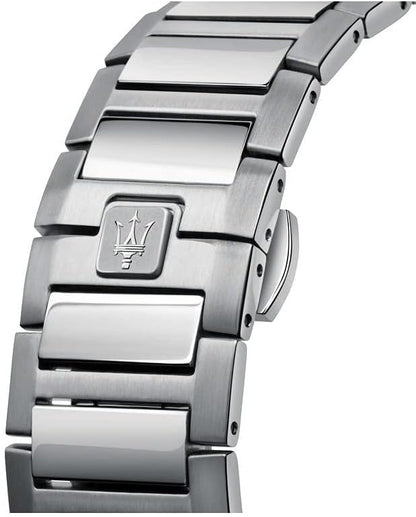 مازيراتي ساعة انالوج بعقارب ومينا ازرق للرجال من ستايل، موديل R8853142006