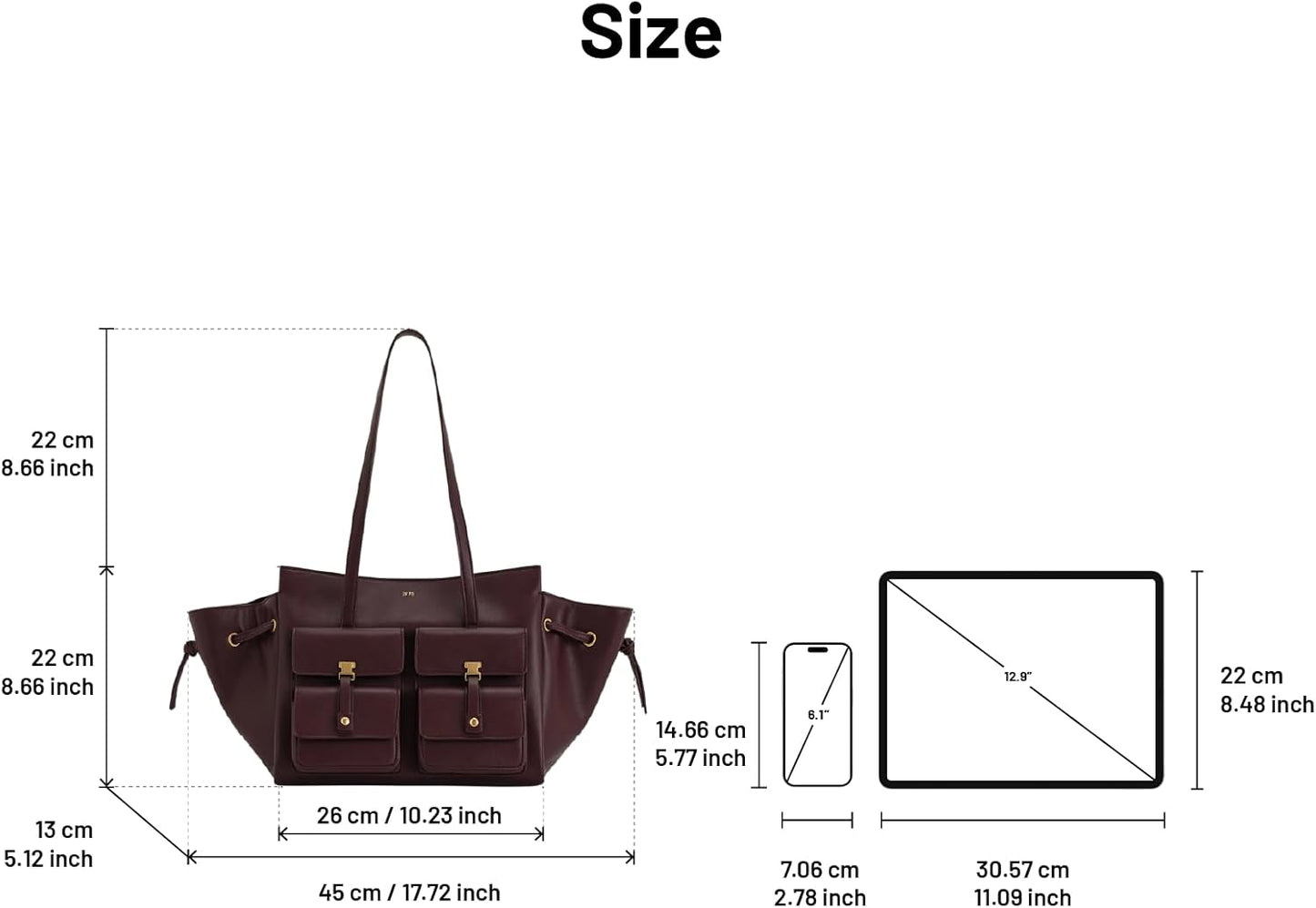 جيه دبليو بي اي اي شنطة يد كبيرة توت للنساء من ليندا