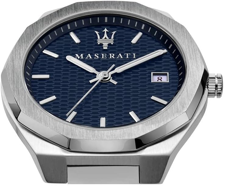 مازيراتي ساعة انالوج بعقارب ومينا ازرق للرجال من ستايل، موديل R8853142006