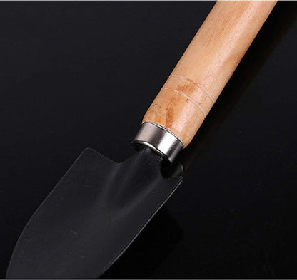 3 قطع من ادوات البستنة الصغيرة، مجرفة بمقبض خشبي صغير، اداة بستنة، مجرفة يدوية للاستخدام في الاماكن المغلقة والبستنة المنزلية الصغيرة والنباتات والزهور