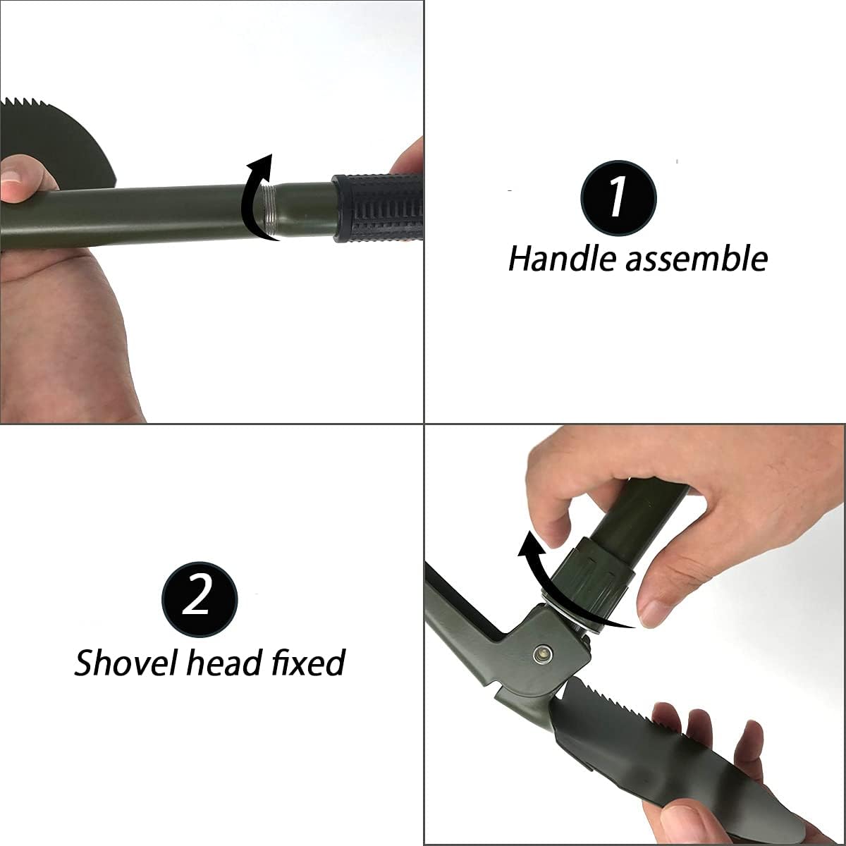 مجرفة قابلة للطي، مجرفة صغيرة متعددة الوظائف قابلة للطي للنجاة، اداة حفر محمولة للبستنة والتخييم والمشي لمسافات طويلة وشنطة الظهر وصيد الاسماك