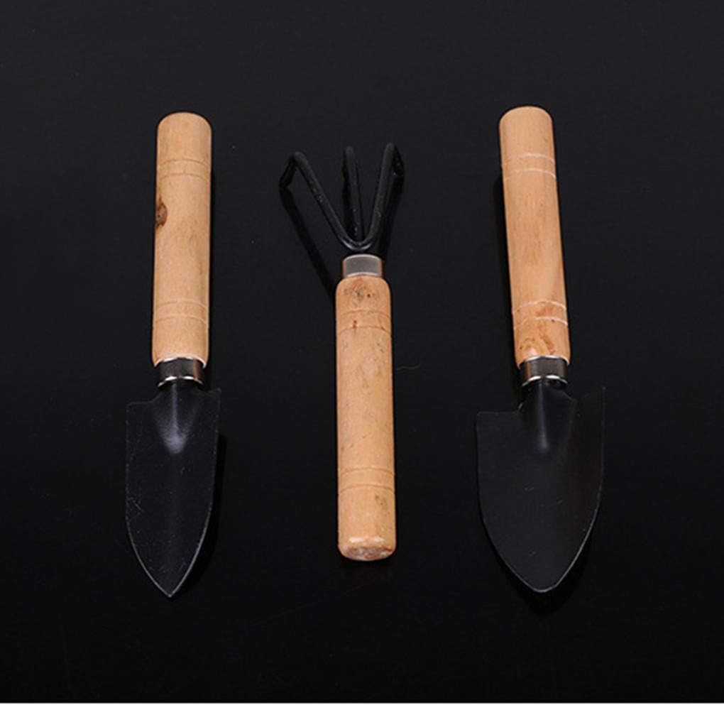 3 قطع من ادوات البستنة الصغيرة، مجرفة بمقبض خشبي صغير، اداة بستنة، مجرفة يدوية للاستخدام في الاماكن المغلقة والبستنة المنزلية الصغيرة والنباتات والزهور