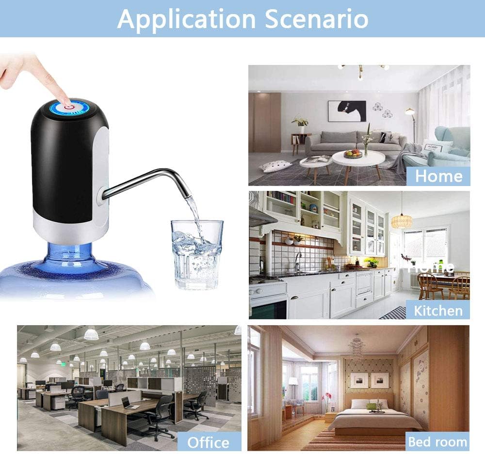مضخة زجاجة مياه سعة 5 جالون قابلة للشحن بمنفذ USB للشرب التلقائي محمولة للتخييم