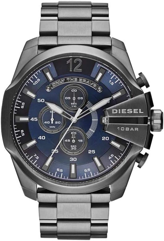 Diesel Mega Chief Stainless Steel Men's Watch with Analog or Digital Movement