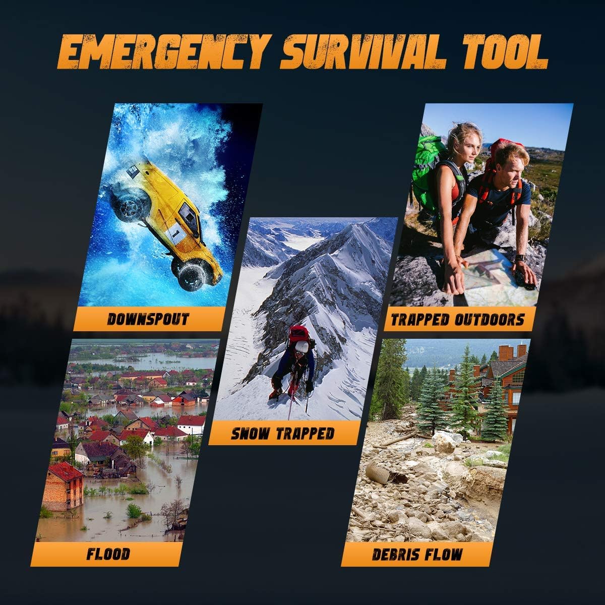 مجرفة تخييم قابلة للطي من اوكولكمب، مجرفة نجاة شديدة التحمل مصنوعة من خليط معدني من الستيل مقاس 18.1 انش مع حافة منشار خشبي، مجرفة تكتيكية للطرق الوعرة والبستنة وحقائب الظهر وحالات الطوارئ في السيارة