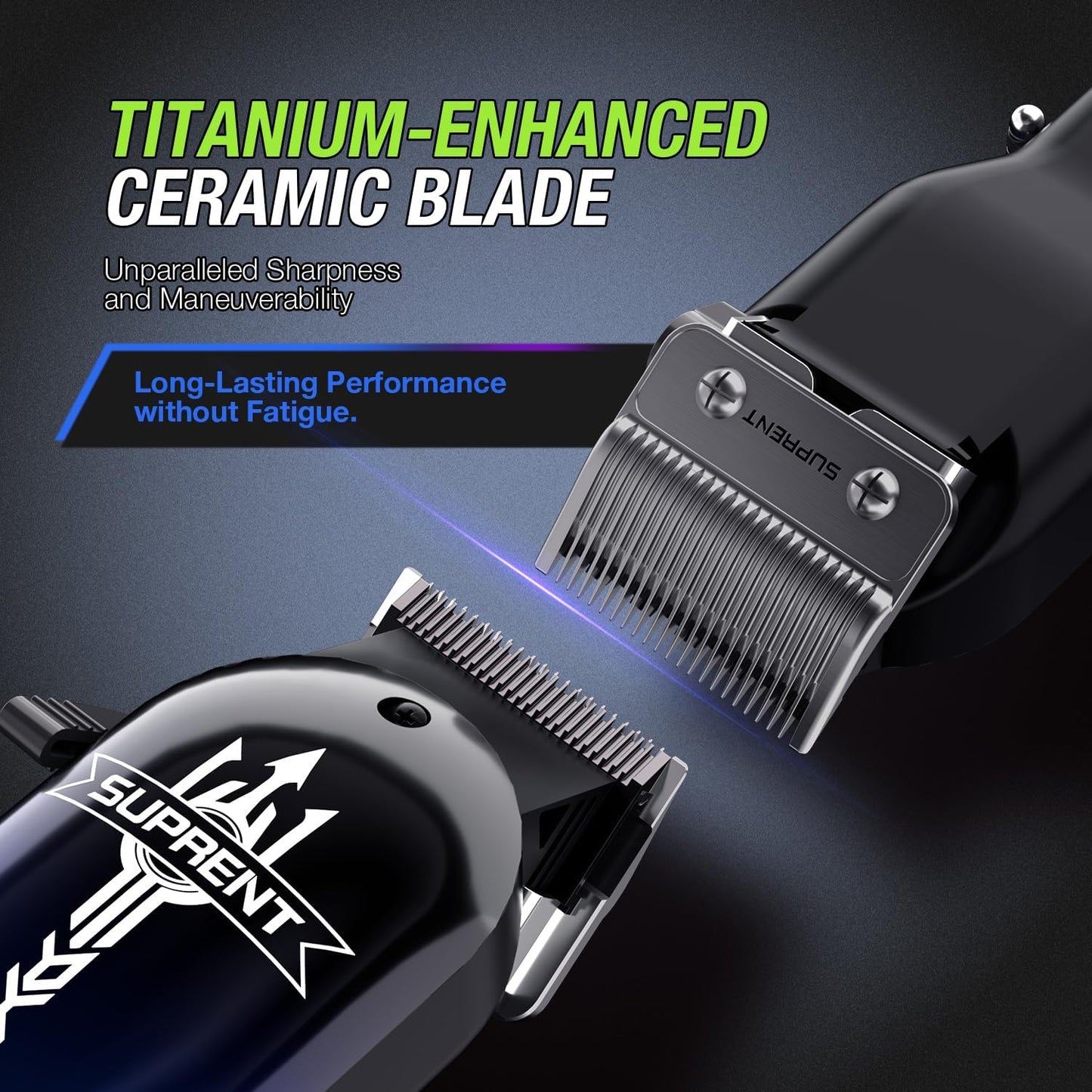 سوبرينت ماكينة حلاقة الشعر للرجال، مجموعة ماكينة حلاقة شعر لاسلكية مع نوع سي قابلة لاعادة الشحن، 7000 دورة في الدقيقة