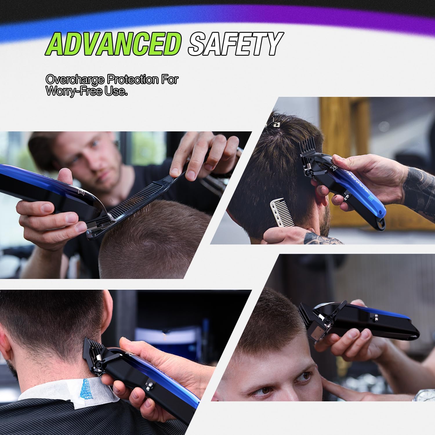 سوبرينت ماكينة حلاقة الشعر للرجال، مجموعة ماكينة حلاقة شعر لاسلكية مع نوع سي قابلة لاعادة الشحن، 7000 دورة في الدقيقة