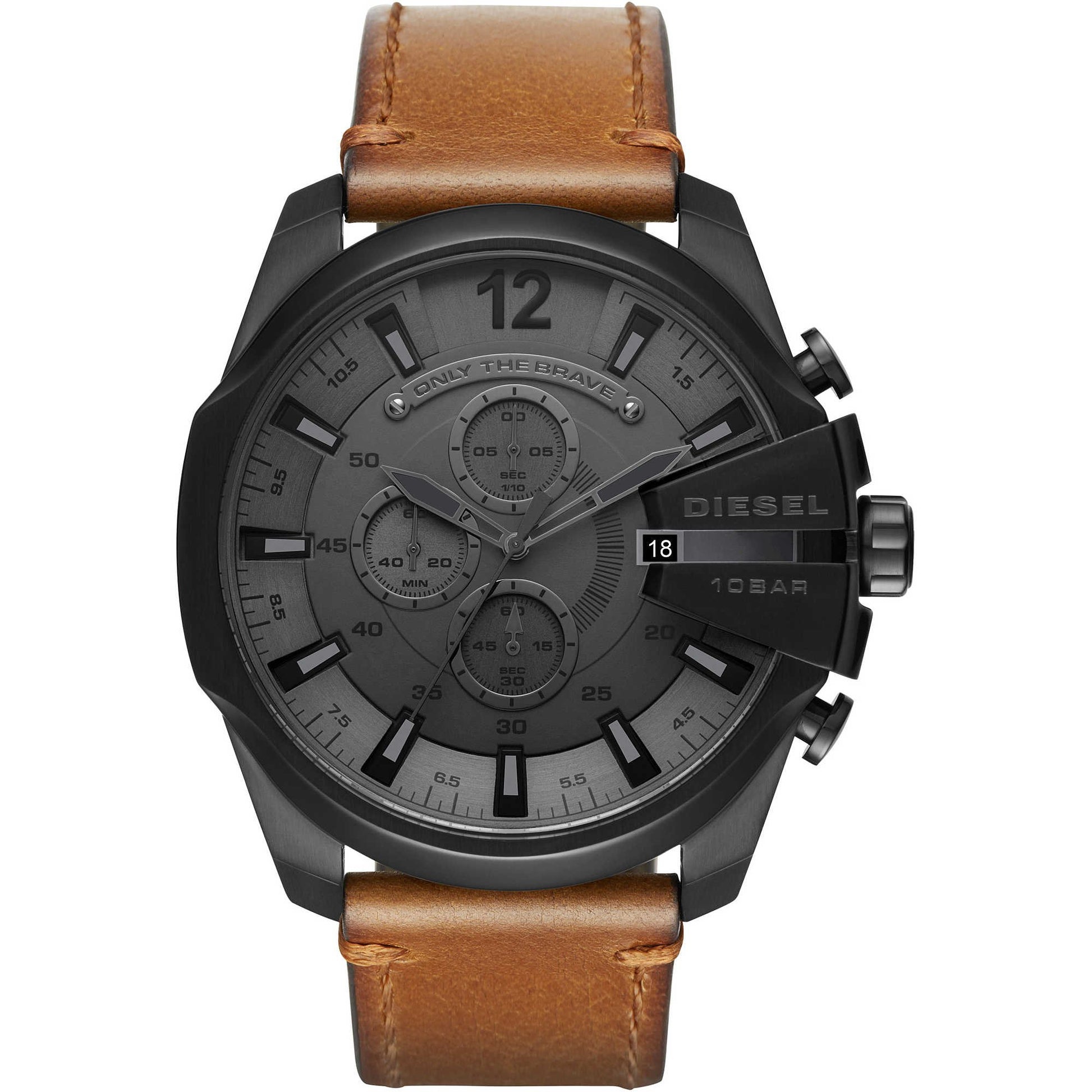Diesel Mega Chief Stainless Steel Men's Watch with Analog or Digital Movement