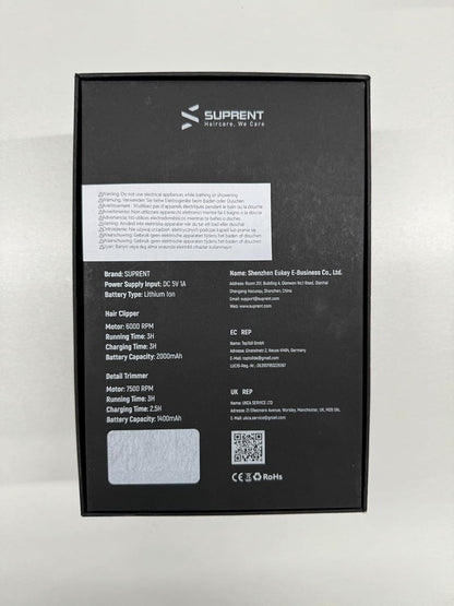 سوبرينت ماكينة حلاقة الشعر للرجال، مجموعة ماكينة حلاقة شعر لاسلكية مع نوع سي قابلة لاعادة الشحن، 7000 دورة في الدقيقة